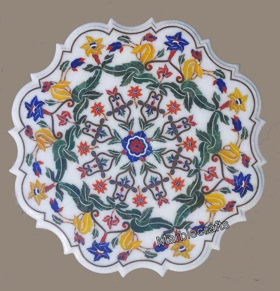 Details about   Marble Side Table Top Pietra Dura Art Coffee Table Decent Look for Home Assents 