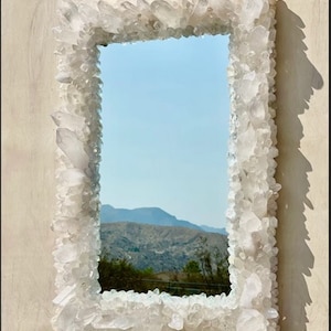 Elegant Crystal Pier Wall Hanging Mirror | Unique Housewarming Gift | White Crystal Mirror | Crystal Cheval Glass | Modern Decorative Glass