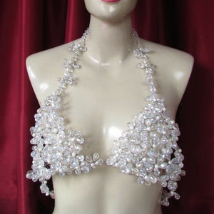 Da NeeNa T007 Burlesque Showgirl Christina Aguilera Costume Pearl Bra  Bikini S-M