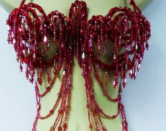 Da NeeNa M824 Glitter Heart Angel Cabaret Dance Pageant Vegas Bra Bikini XS-XL