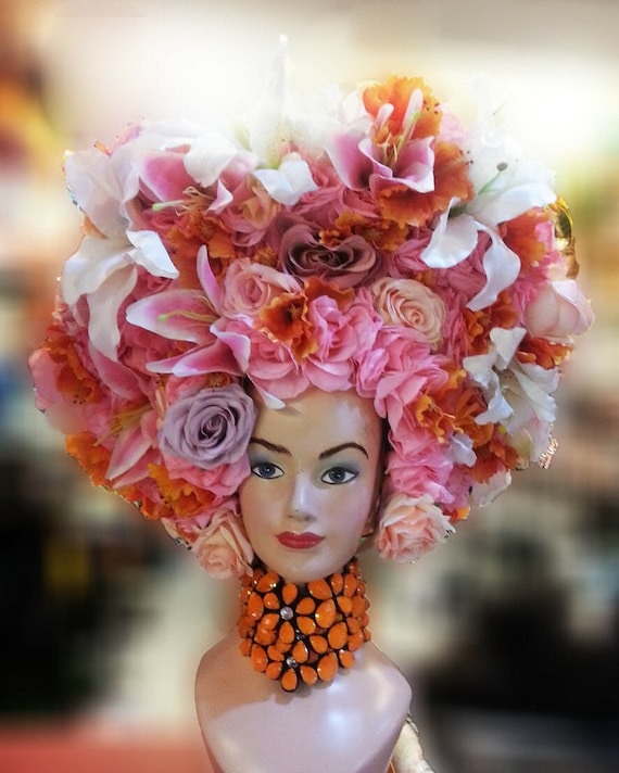 Details about   Da NeeNa H093 Showgirl Carmen Miranda Tropical Blooming Flower headdress 