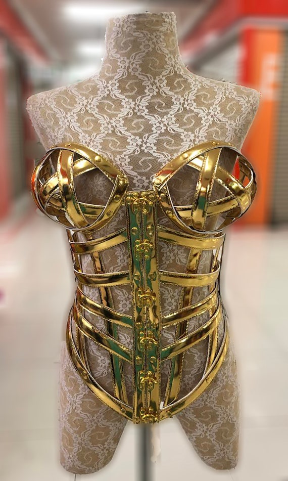 DaNeeNa T029E Tribute Copy Cone Bra Pointy Cage Leather Madonna Disfraz  XS-XL -  México