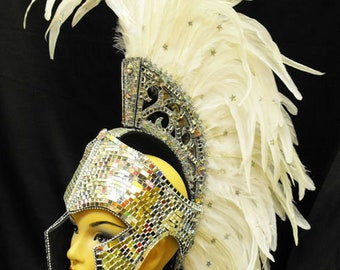 Da NeeNa H017W Mohawk Showgirl Roman Headdress Legionary Legion Helmet