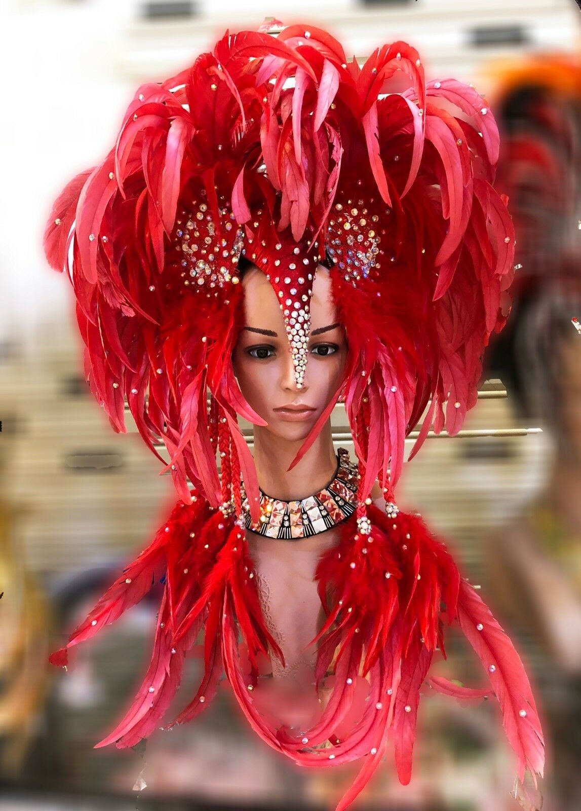Samba Carnival Wire Bra and Panty and Feather Hand Beads Passista