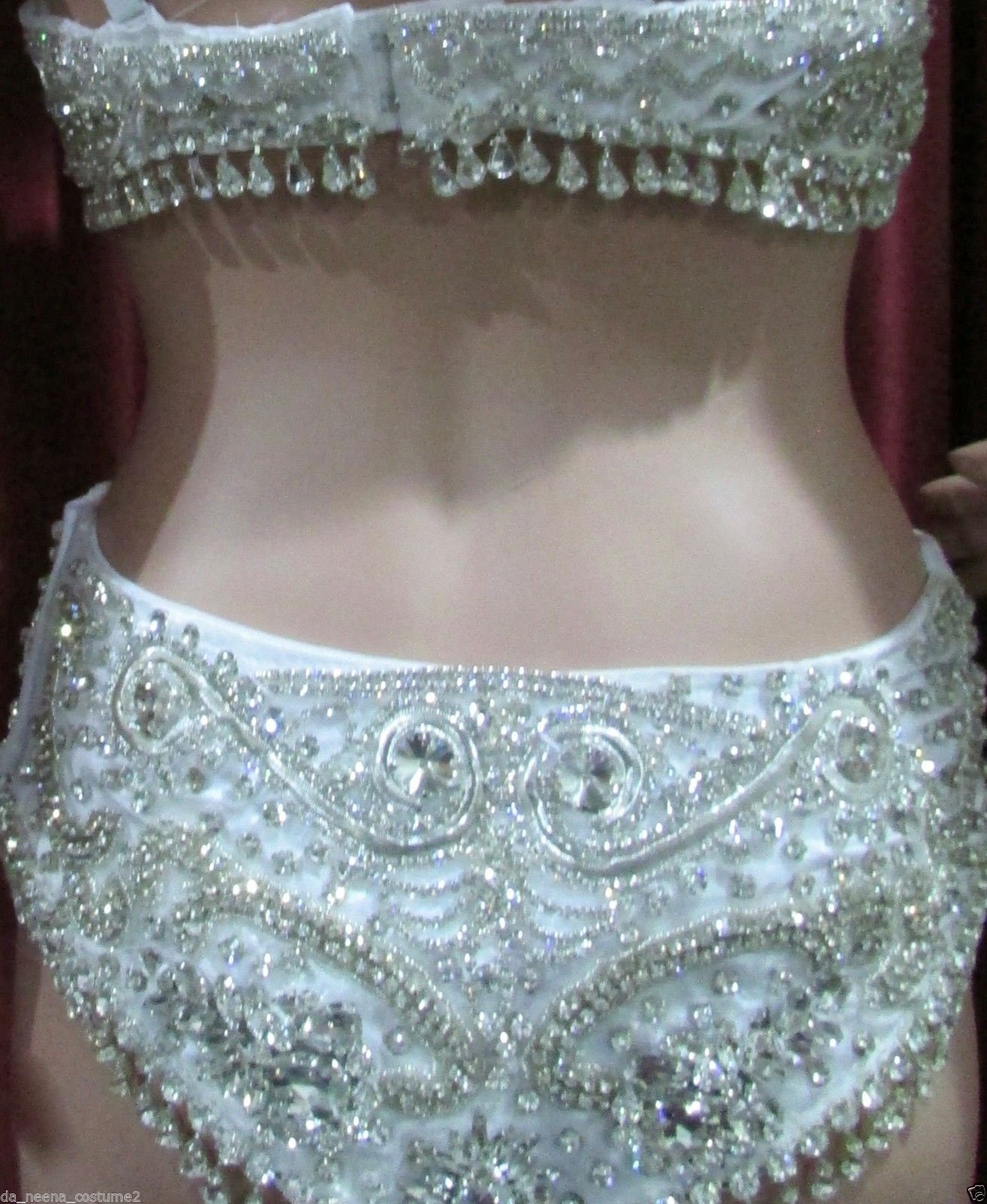 Da Neena T022 White Glitter Crystal Princess Vegas Bra Skirt - Etsy