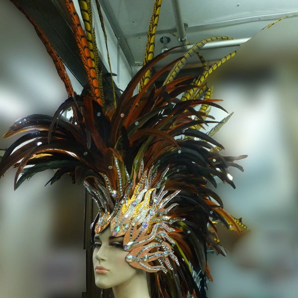 Da NeeNa H043 Feather Vegas Cabaret Pageant Carnival Dance Showgirl Headdress