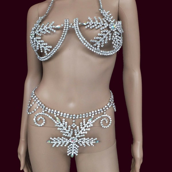 Da NeeNa J015 Christmas Showgirl Snowflake SILVER Crystal Jewelry