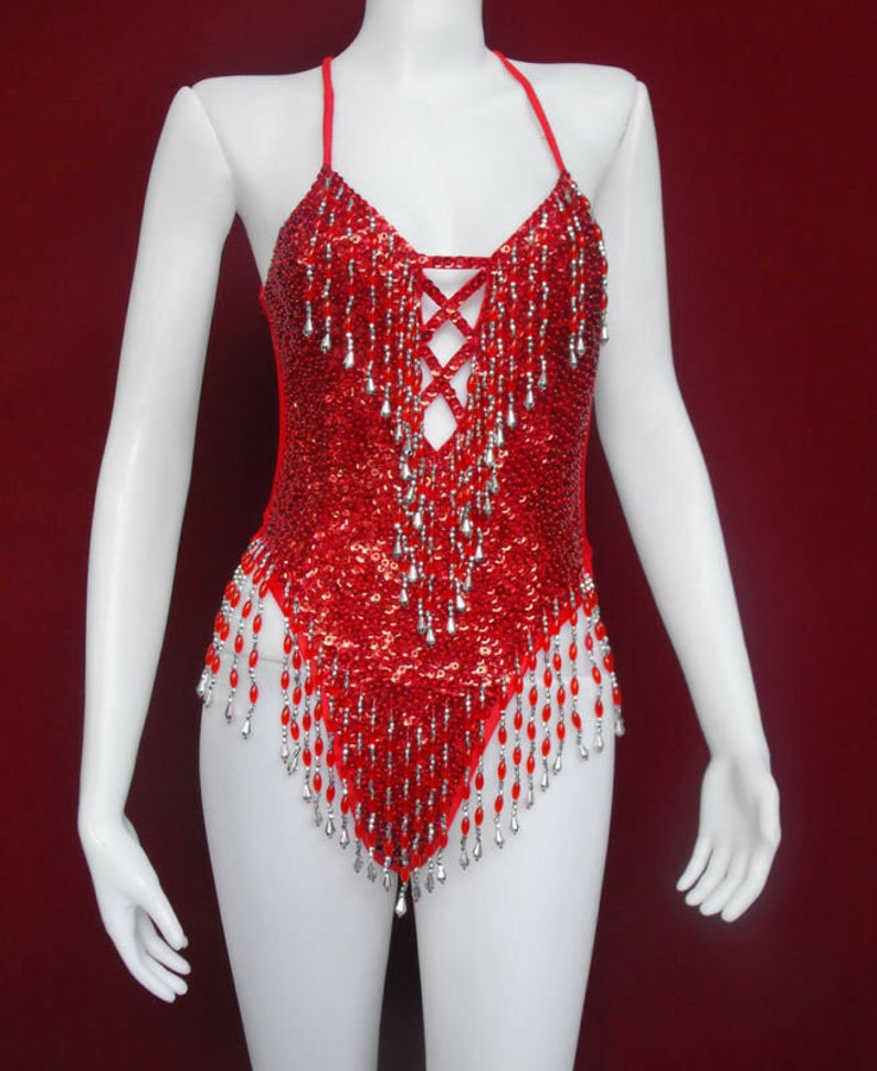 Da Neena R1 Party Latin Dance Costume Drag Showgirl Leotard Etsy