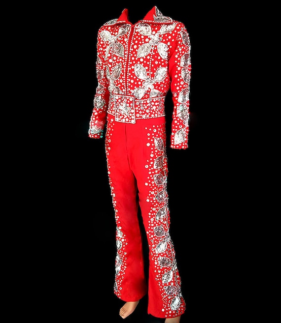 Kids Elvis Presley Jumpsuit Costume 50's Rock Star Famous Music Singer  Fancy Dress