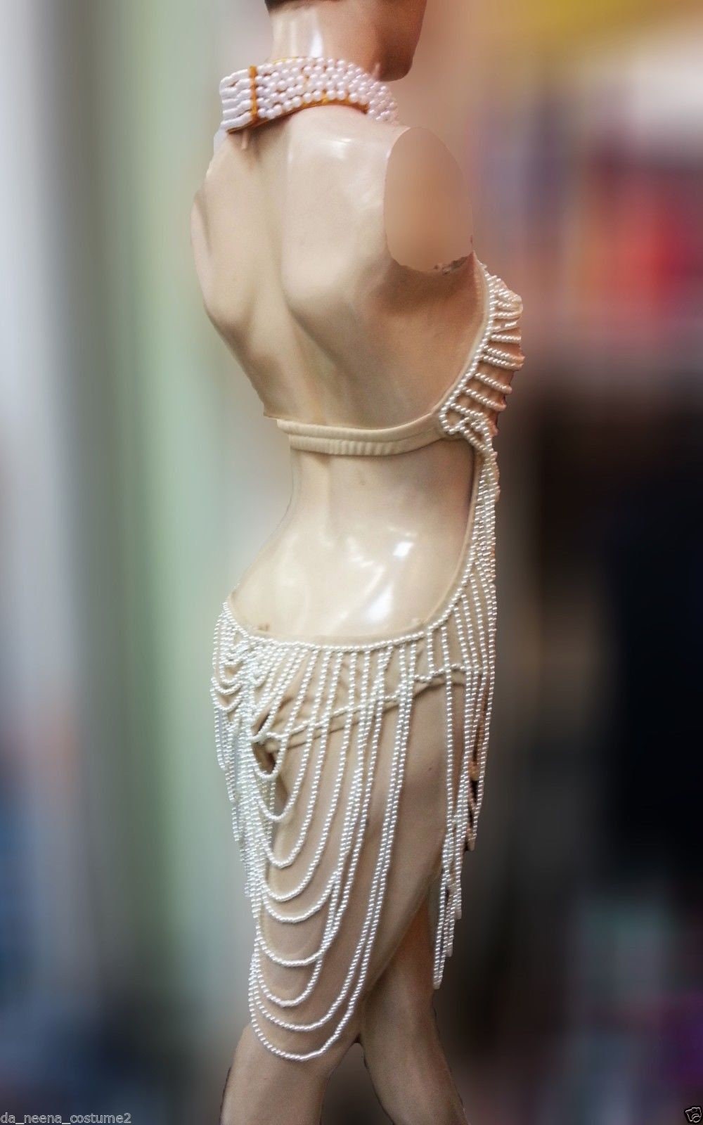 Da NeeNa T007 Burlesque Showgirl Christina Aguilera Costume Pearl Bra  Bikini S-M