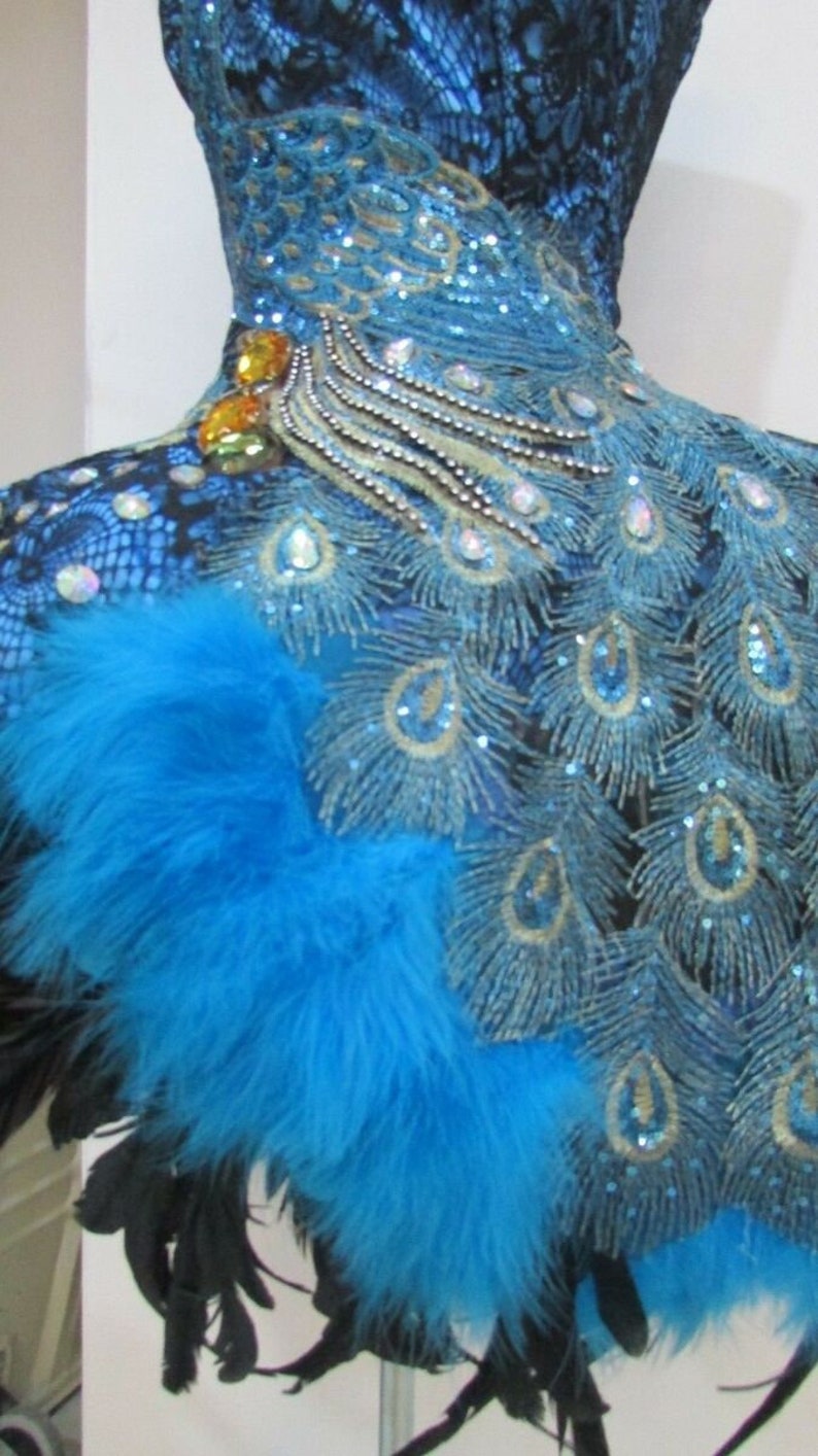 Da Neena C083 Peacock Queen Showgirl Vegas Cabaret Dance Dress | Etsy