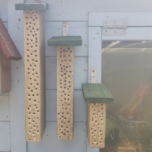 Wooden Insect Bee House Natural Wood Bug Hotel Shelter Garden Nest Box up to 40cm Recycled or new wood off cuts, treated non treated