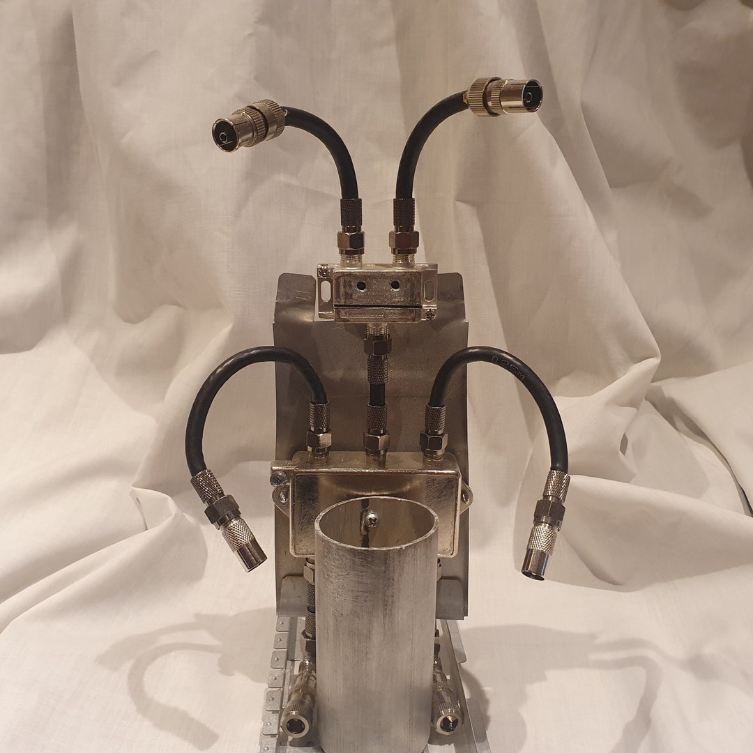 Robot Pencil Holder. Handmade Metal Unique Original Ornament Figure Android, Gift, Man Woman