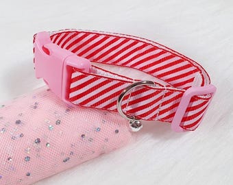 Candy Cane Christmas Collar - Kawaii Petplay Choker, Pride Festival Rave Wear