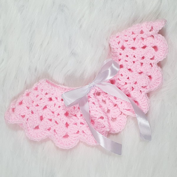 Baby Pink Crochet Oversized Collar