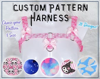 Custom Bulldog Harness, 20 Designs - Kawaii Petplay Choker, Pride Festival Rave Wear