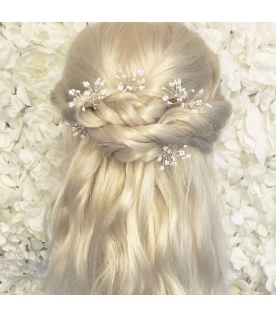 Bridal hair accessories gypsophila hair pins Etsy