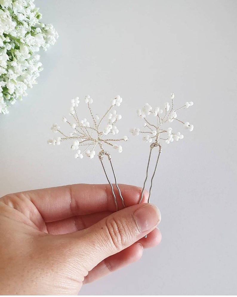 Bridal Hair Accessories Gypsophila Hair Pins Etsy