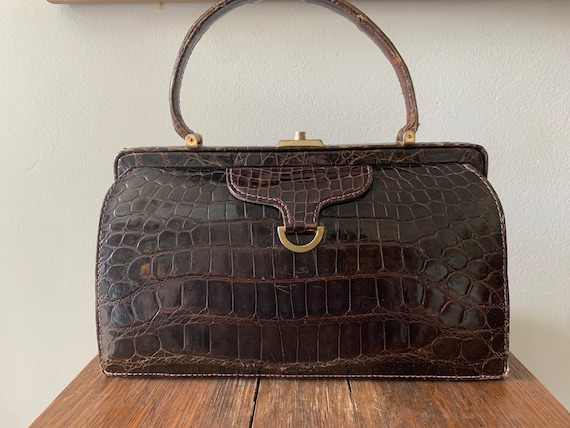 Vintage 1950s coblentz leather handbag satchel