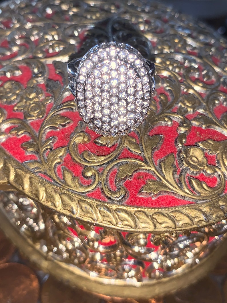 Costume Gem Faux Diamond Bella Swan Vampire Ring Multi-Stone Diamond Beaded Statement Piece Twilight Engagement Ring Shimmering Jewelry