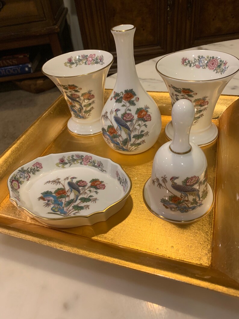 Wedgwood Bone China Made in England Kutani Crane Two Vase/cups Etsy