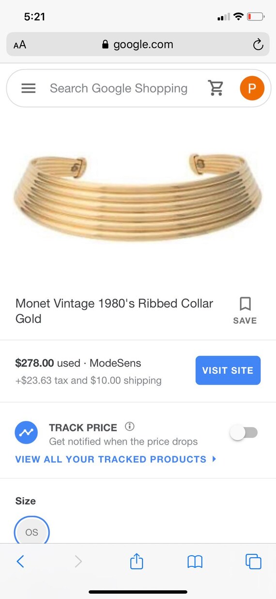 Vintage monet gold choker - image 5