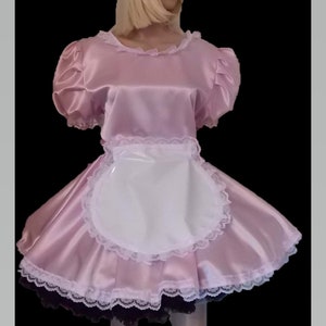 Sissy Satin maids dress sissy lolita cosplay