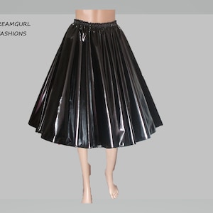 pvc long full circle skirt tv sissy lolita uniform mistress