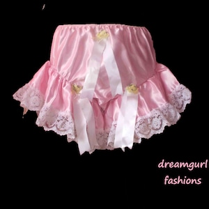 Delux satin laced legs maid panties knickers tv sissy lolita cosplay
