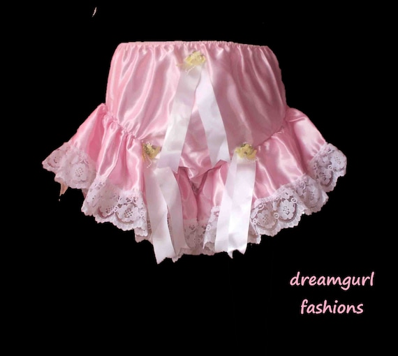 TV,SISSY LOLITA FRILLY COSPLAY ADULT BABY SATIN DELUX RUFFLE KNICKERS