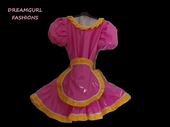 Pvc Maids Dress With Colour Trim Fancy Dress Sissy Lolita | Etsy