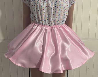 Fancy dress sissy satin and cotton dress lolita cosplay adult baby