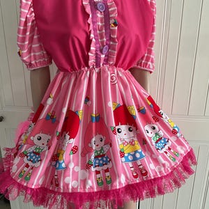 Beautiful sissy adult baby dress pink multi