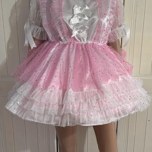 Beautiful satin and tulle sissy dress ruffles