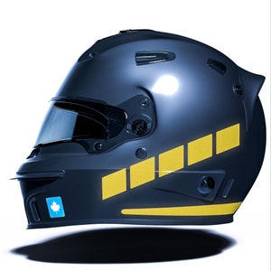 Stripe Design Gilded Gold Motocycle Helmet Sticker CinarExtreme