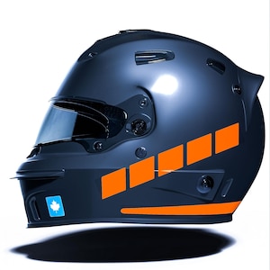 Streifen-Design Flammenorange Motorradhelm-Aufkleber CinarExtreme