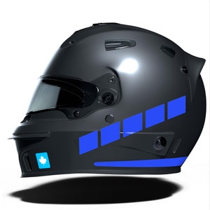 Stripe Design Azur Blue Motocycle Helmet Sticker CinarExtreme