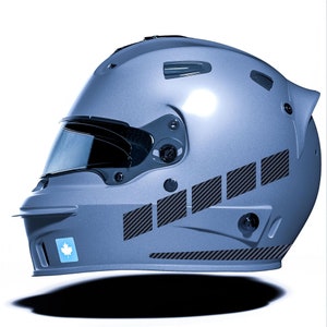 Stripe Design Black Carbon Fiber Textured Motocycle Helmet Sticker CinarExtreme