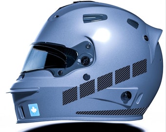 Stripe Design Black Carbon Fiber Textured Motocycle Helmet Sticker CinarExtreme