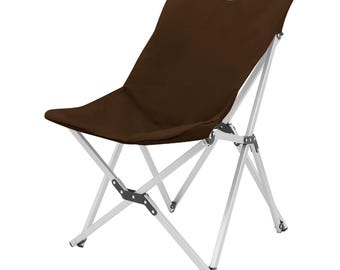 Silla plegable de camping de aluminio Kamp Ayısı® – Marrón, tela Oxford, bolsa de transporte