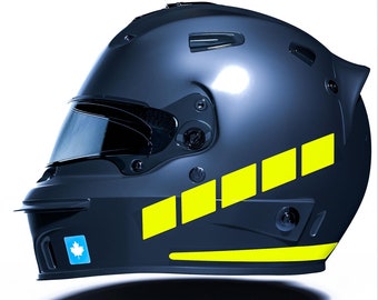 Stripe Design Fluorescent Yellow Motocycle Helmet Sticker CinarExtreme