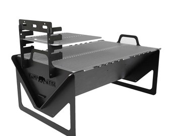 Personalized BBQ Grill - Foldable Camp Grill with Custom Text and Logo, Portable and Durable with Carry Bag