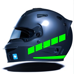 Stripe Design Fluorescent Green Motocycle Helmet Sticker CinarExtreme
