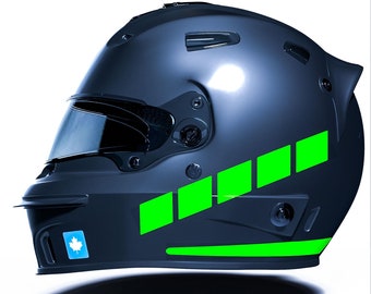 Stripe Design Fluorescent Green Motocycle Helmet Sticker CinarExtreme