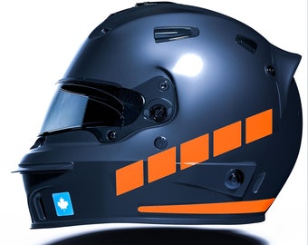 Stripe Design Fluorescent Orange Motocycle Helmet Sticker CinarExtreme
