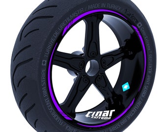 Sharp Design Eggplant Purple Inner Outer Rim Set Rim Tape Wheel Stripes Decals Sticker CinarExtreme