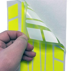 Stripe Design Fluorescent Yellow Motocycle Helmet Sticker CinarExtreme image 5