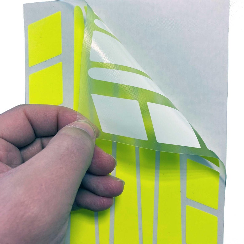 Stripe Design Fluorescent Yellow Motocycle Helmet Sticker CinarExtreme image 5