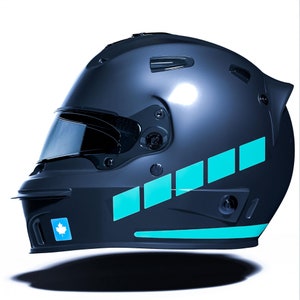 Stripe Design Mint Green Motocycle Helmet Sticker CinarExtreme