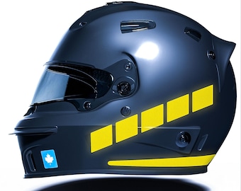 Stripe Design Reflective Yellow Motocycle Helmet Sticker CinarExtreme